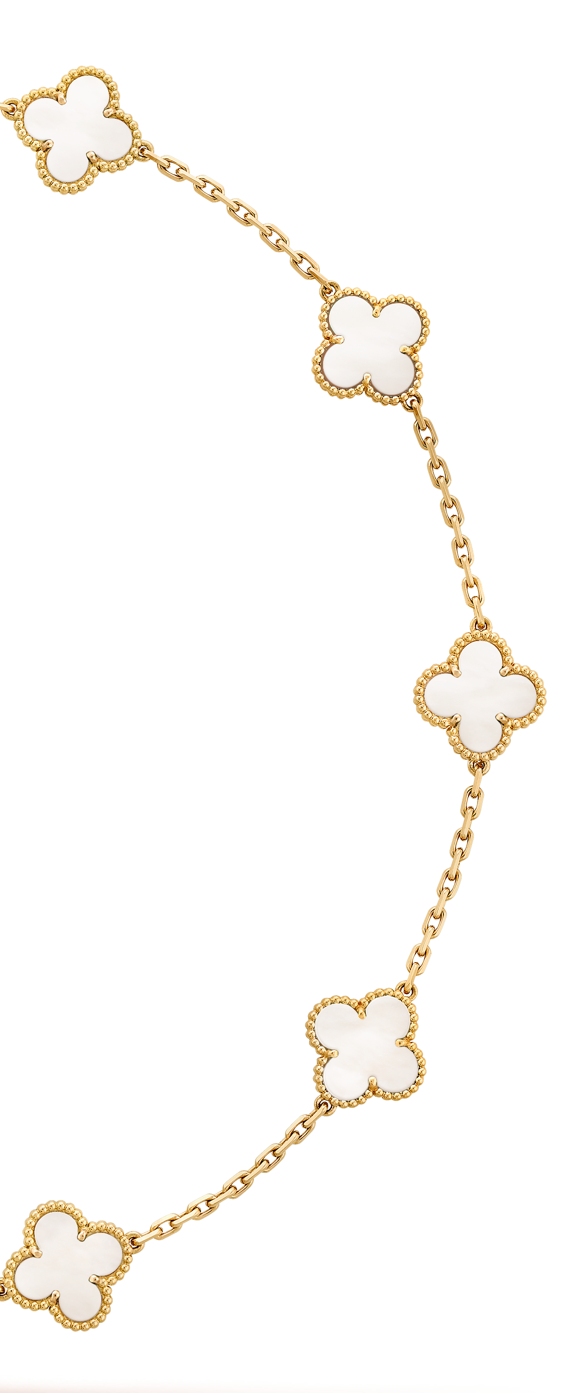 COLLIER VINTAGE ALHAMBRA 7 MOTIFS BLANC NACRE